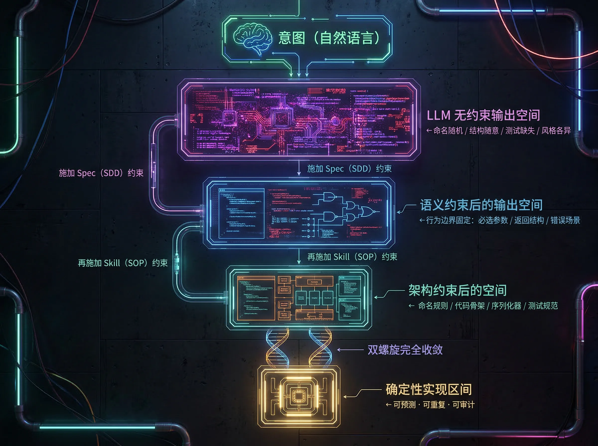 双螺旋收敛 LLM 不确定性